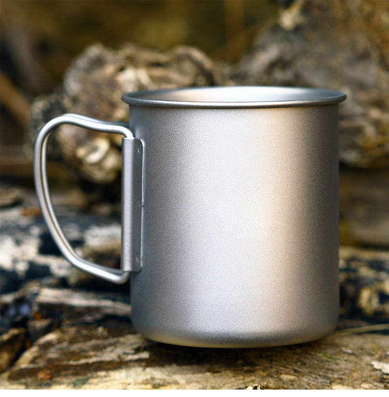 钛工匠纯钛杯子喝茶杯喝水杯户外便携超轻咖啡杯300ml ta8363