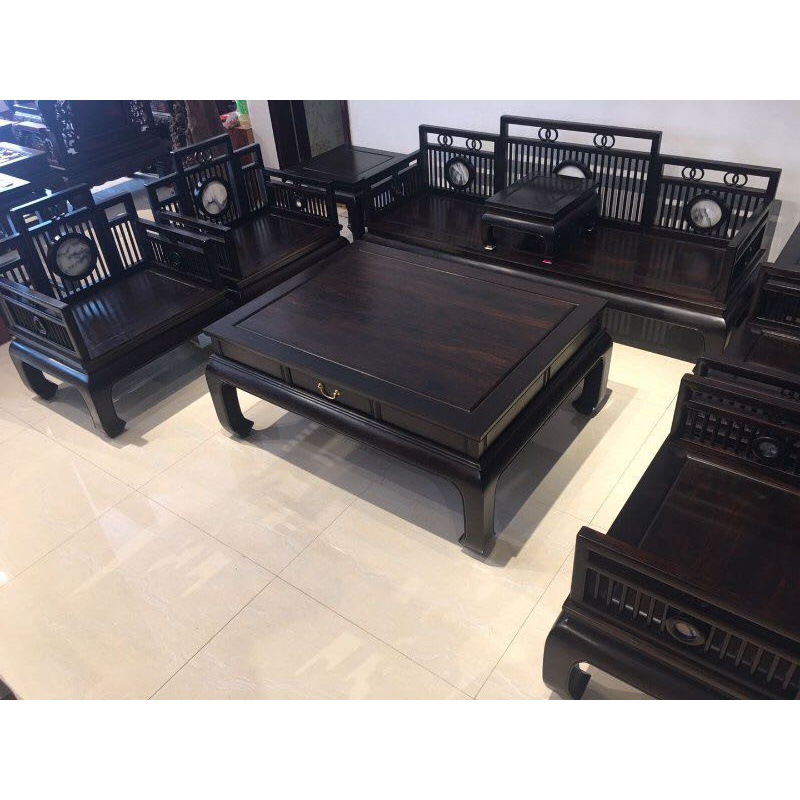 仙游东非紫光檀卢氏黑黄檀黑酸枝明式沙发别墅客厅大叶紫檀沙发