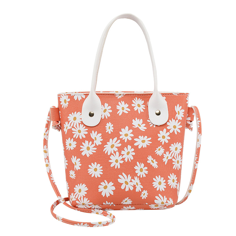 Simple Anti-Aging Daisy Print Portable Bag Large Capacity Shopping Bag Women's Bag Fashion Trend Crossbody Shoulder Bag Batch