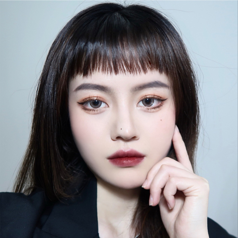 网红刘海片狗啃假刘海发片逼真自然二次元眉上刘海隐形透气假刘海