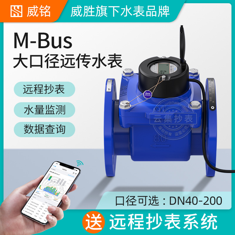 威胜威铭m-bus大口径远传智能水表水平螺翼式法兰水表 dn40-dn200