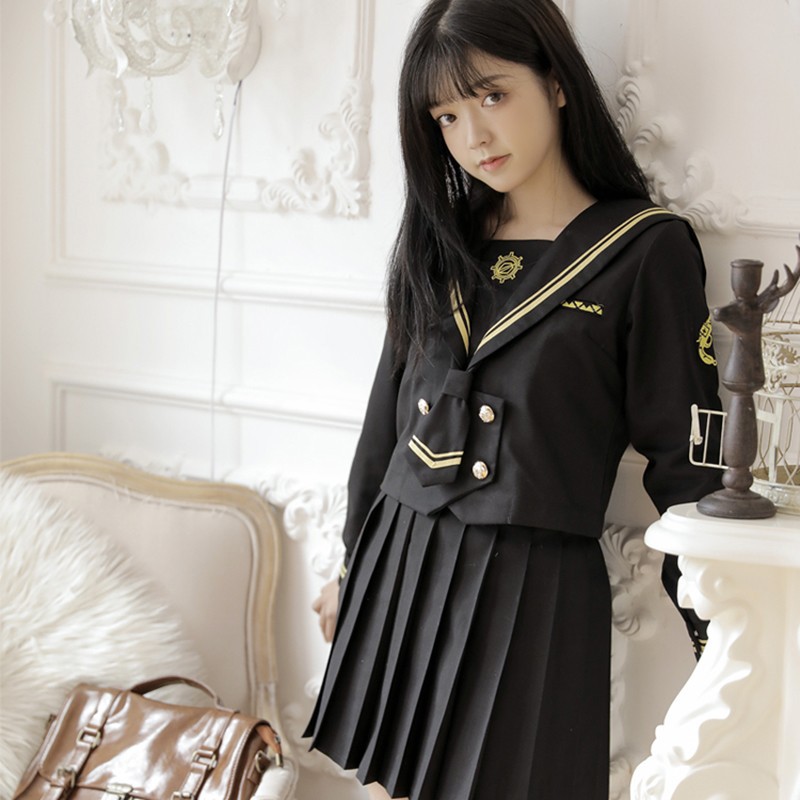 兵娟实业 秋冬季新款 暗黑系魔法使 jk制服女长袖中间服水手服