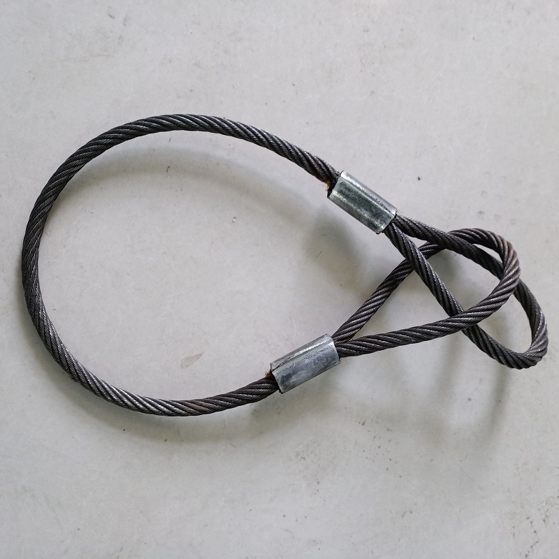 直径10mm油绳吊装索具钢丝绳套汽车拖车应急自救维修起重吊装工具-阿