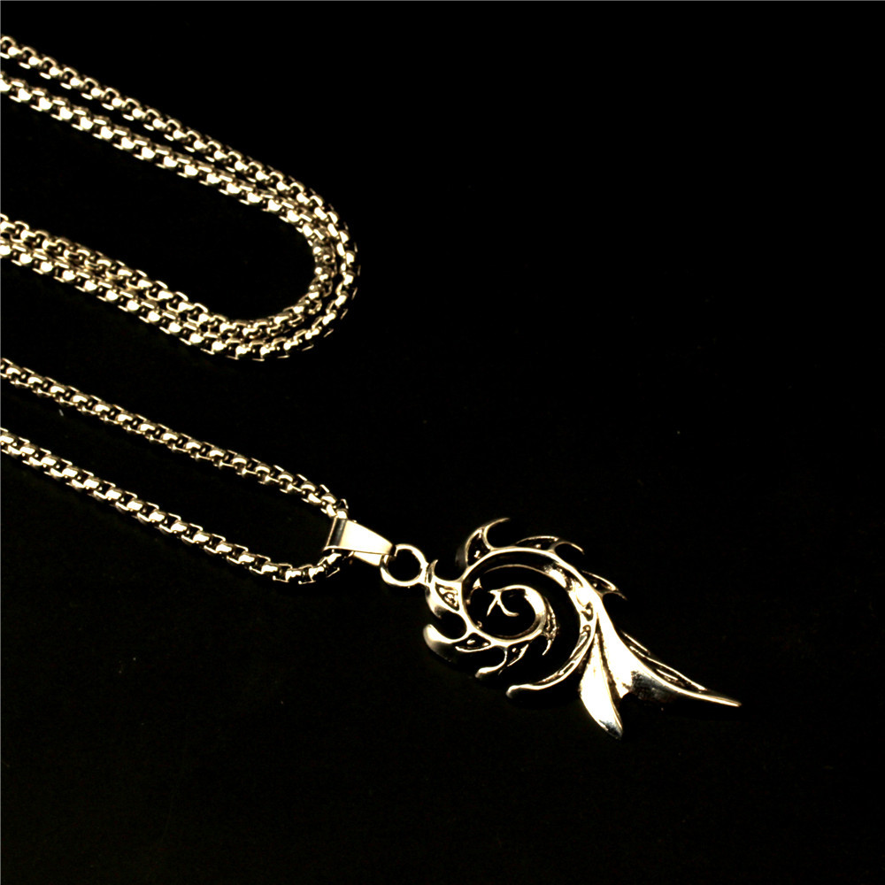 2019韩版时尚潮流复古吊坠欧美火焰男士项链钛钢个性饰品现货批发