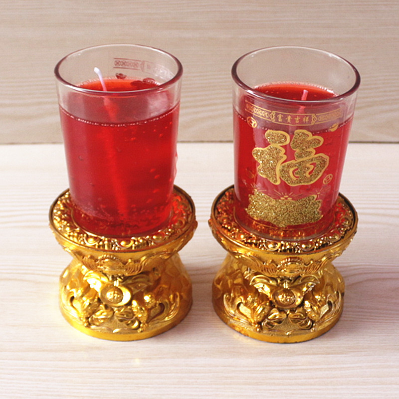 包邮保发堂3号水晶蜡烛祈福烛长明烛礼佛喜事无烟防风红烛礼佛烛