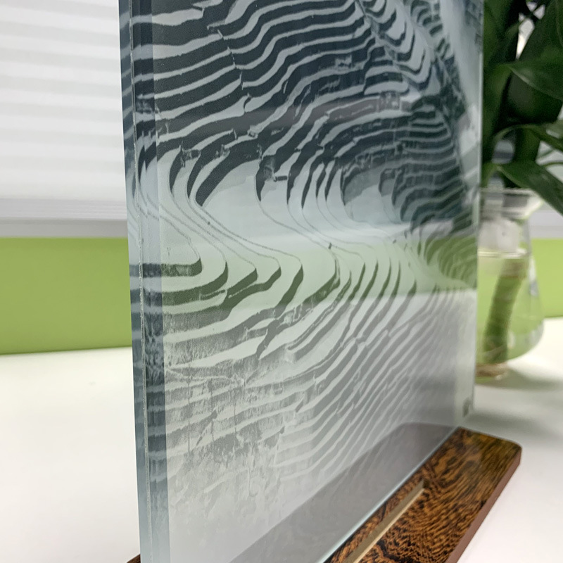 夹绢玻璃夹胶夹丝艺术玻璃钢化来图定制景观墙办公室隔断厂家