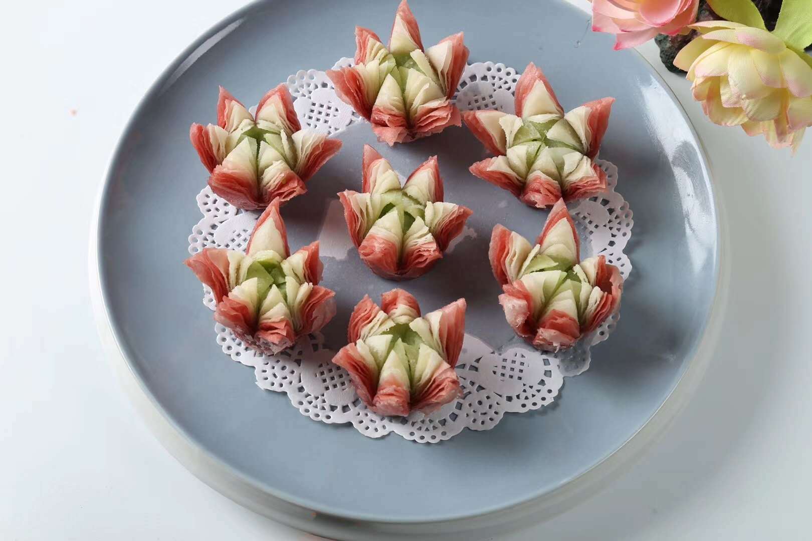 新品点心入油花开荷花酥速冻半成品油炸点心 香芋味350g10个