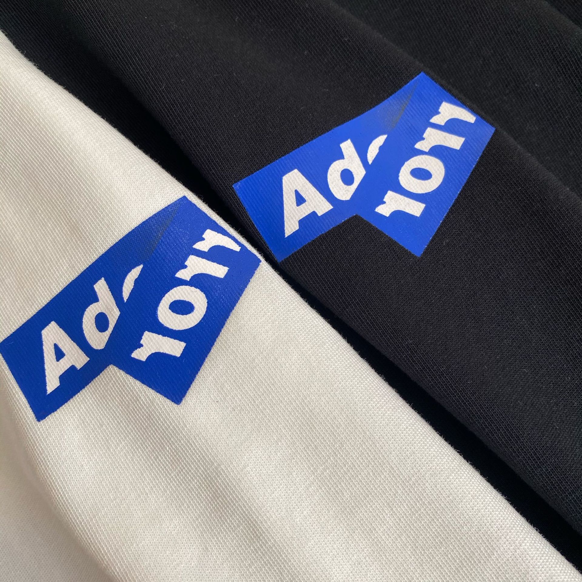 ader黑白限定款简约logo字母印花短袖2021adre男女周年纪念版t恤