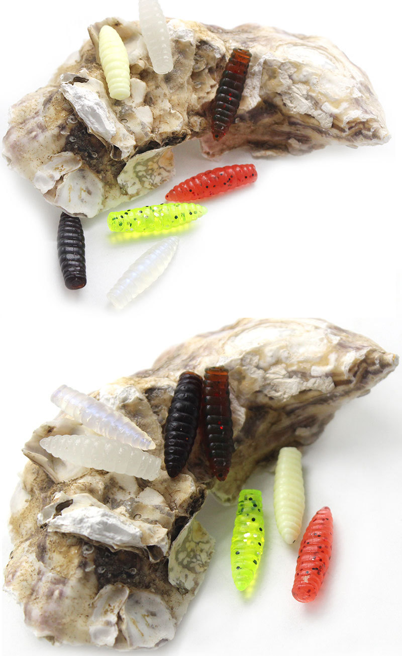 7cm/0.7g蛆蛹尖尾面包虫加盐加腥路亚软饵夜光浮水软虫鱼饵批发