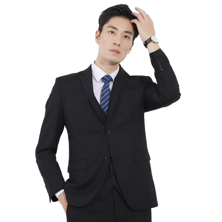 仿毛tr平驳领商务西装男士修身职业正装单西服外套白领通勤工作服