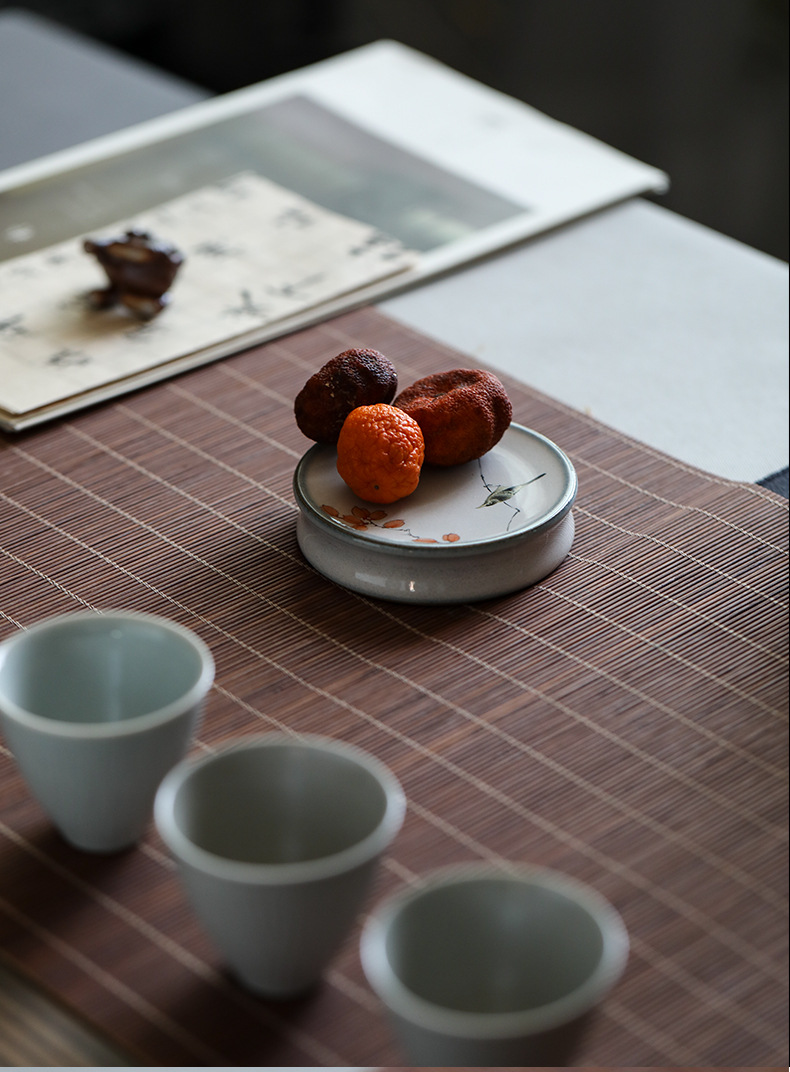 景德镇手绘窑变釉彩盖置复古陶瓷壶盖托搁置茶道摆件功夫茶具配件