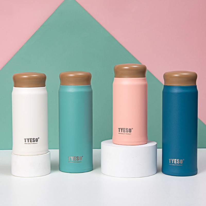 350ml简约纯色轻量保温杯304不锈钢男女士商务直身水杯