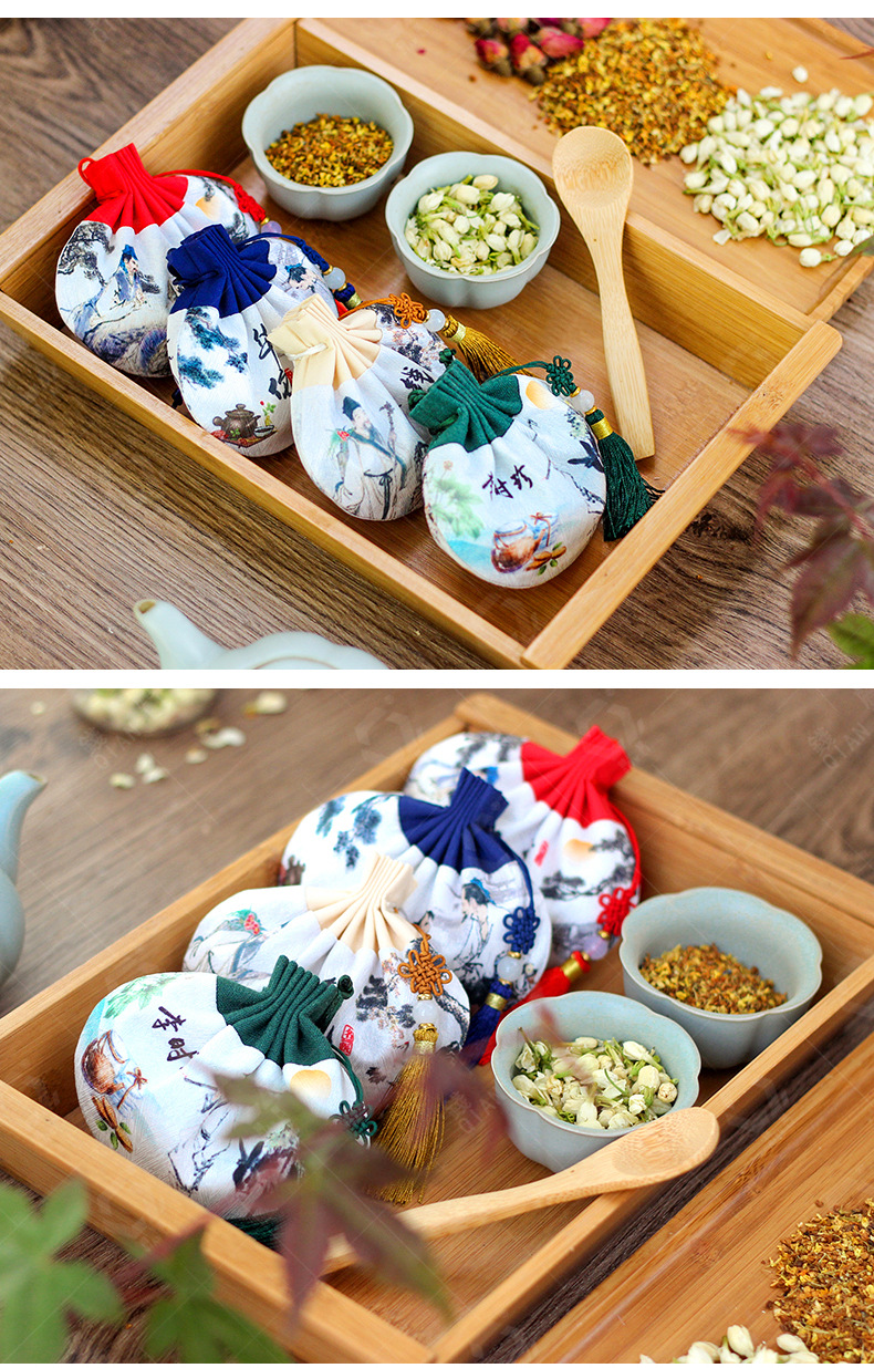 【钱丽】香囊香包空袋端午印花香袋中草药驱蚊药袋批发订制