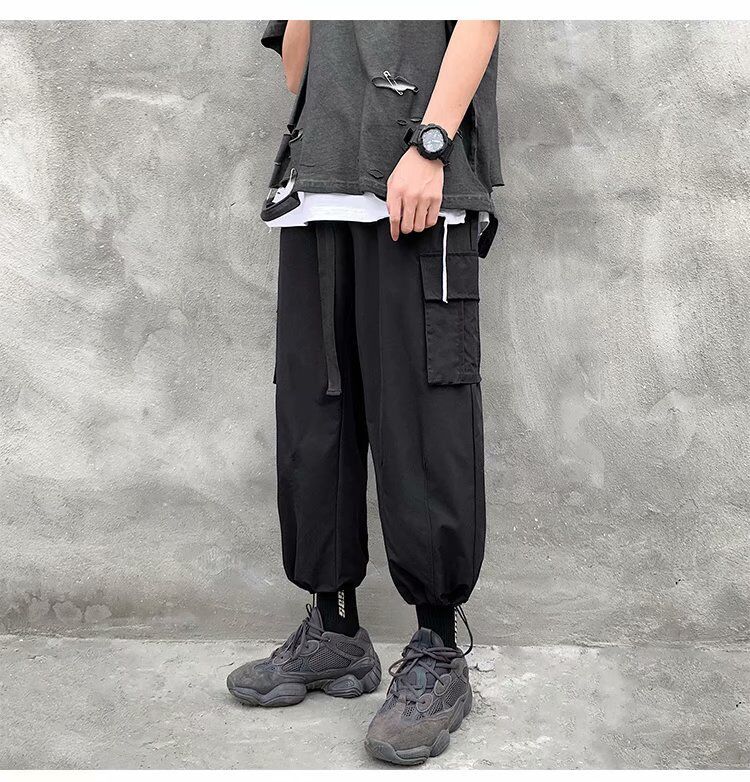 超火cec卫裤男宽松潮牌工装束脚休闲长裤港风ins潮流灰色运动裤子