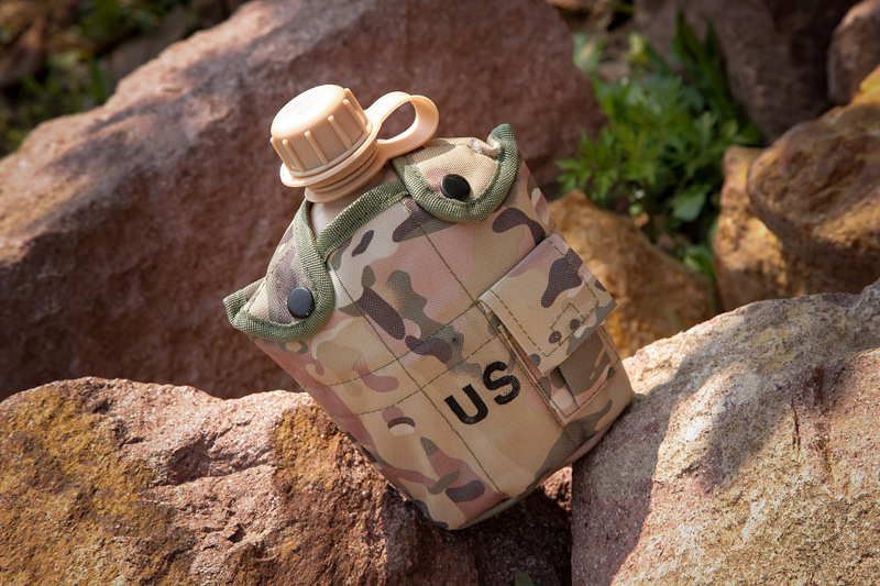 us水壶户外军迷单兵野外生存迷彩水壶三件套男女四季运动水壶装备