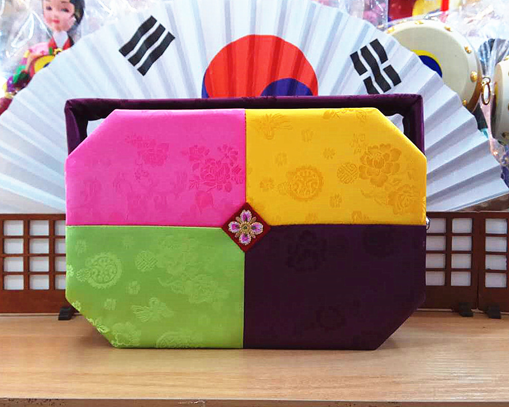 韩国民俗布艺手工艺品针线盒线包朝鲜族婚礼化妆盒收纳手提婚庆