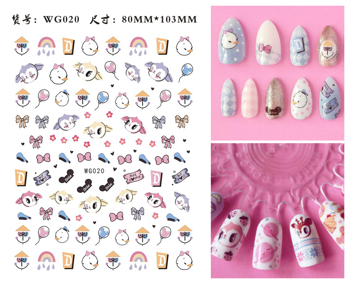 WG Cute Cartoon Children's Nail Stickers Nail Stickers Snoopy Nail Beauty Applique Gifts Nail Sticker