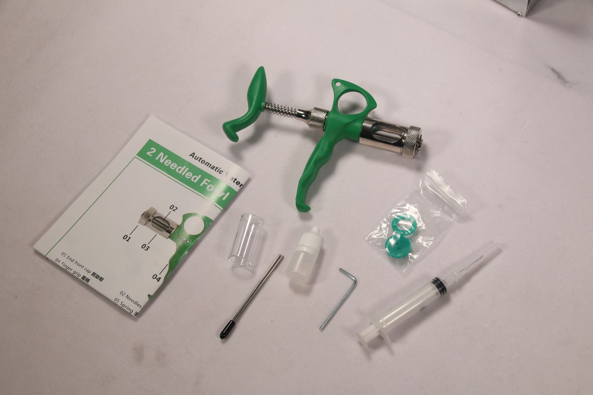 鸡痘连续接种针单双刺痘针鸡用不锈钢自动疫苗连续注射器养鸡设备