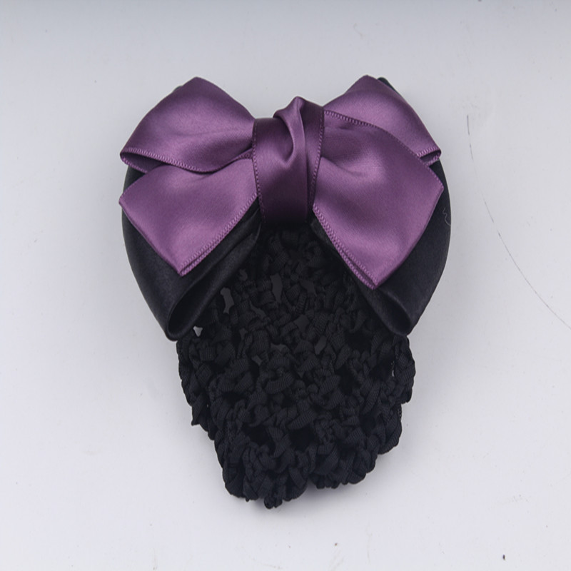 职业头花发饰韩版发网兜蝴蝶结酒店银行移动空姐发卡工作发夹