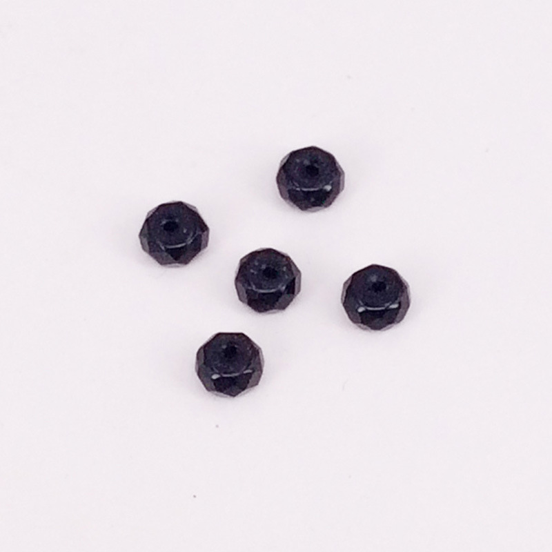 5x8mm刻面烂面扁椭圆垂直孔实黑玻璃车轮珠diy饰品厂家生产加工