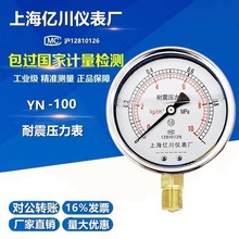 上海亿川YN100耐震压力表0-1.6/2.5/4/6/10/16MPA抗震防振油压表