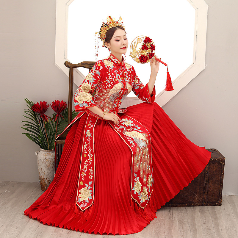 新娘秀禾服2020新款中式结婚礼服敬酒服出阁服古装批发