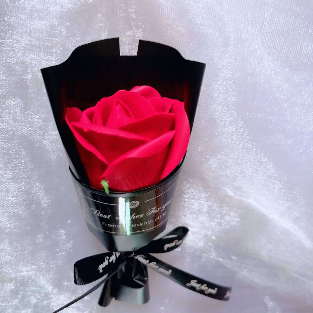 香皂花大小长短要求放礼盒小礼品小花束一朵玫瑰花仿真假花束礼物