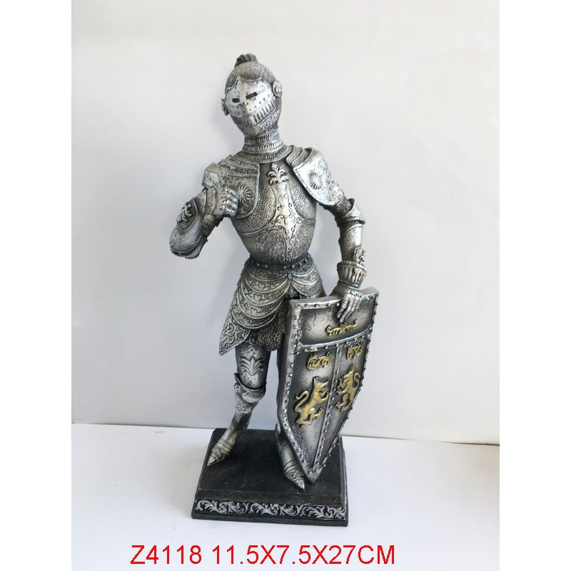 仿银做旧树脂欧洲十字军摆件z4118