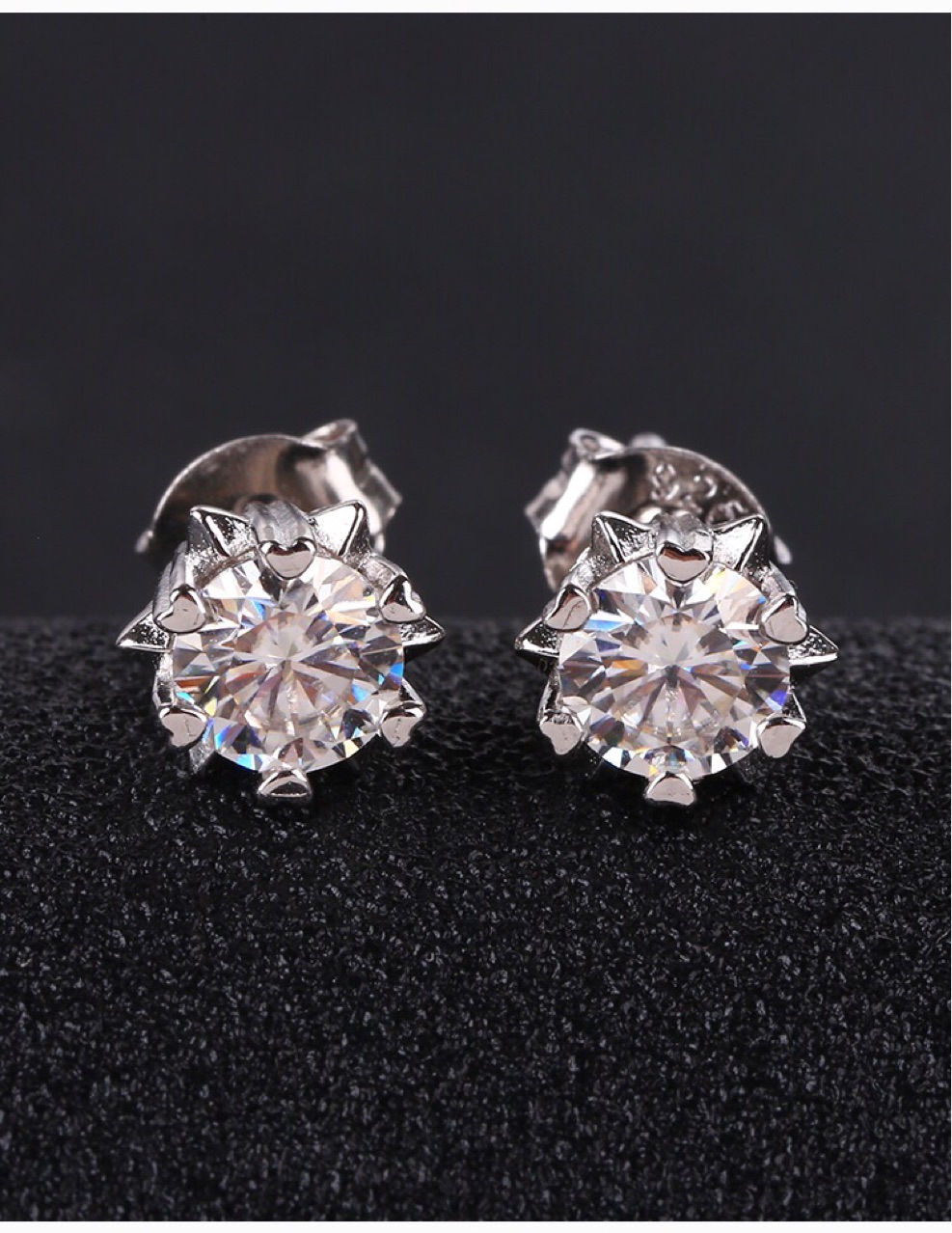 莫桑钻耳钉女925纯银d色50分莫桑石耳钉2020年新款潮925纯银耳饰