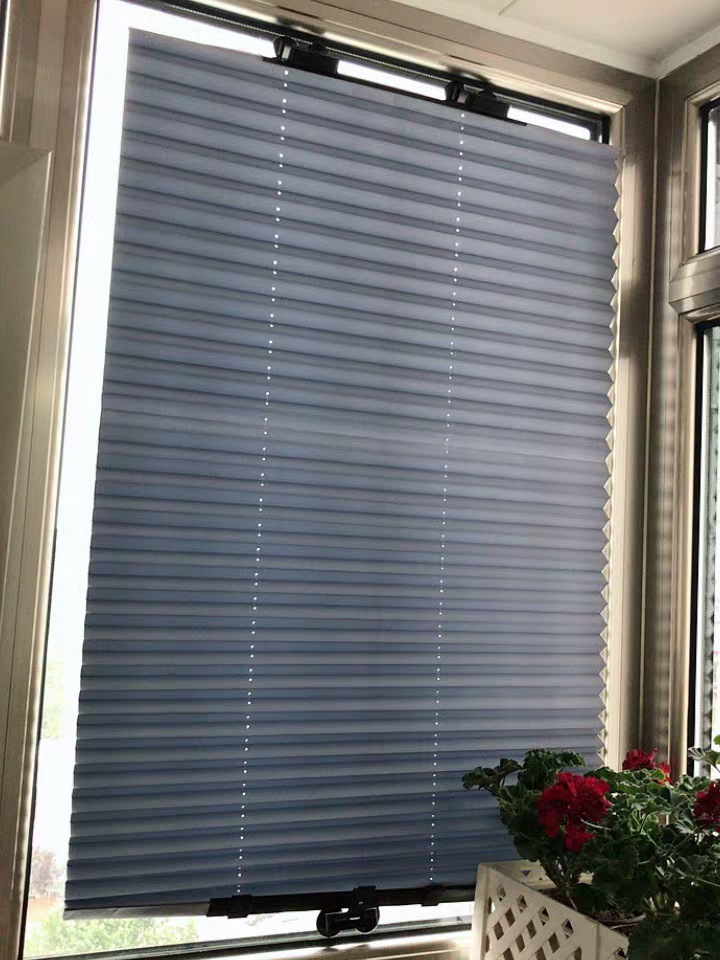 升级款全遮光免打孔百叶折叠伸缩窗帘吸盘遮阳帘办公室阳台遮阳帘