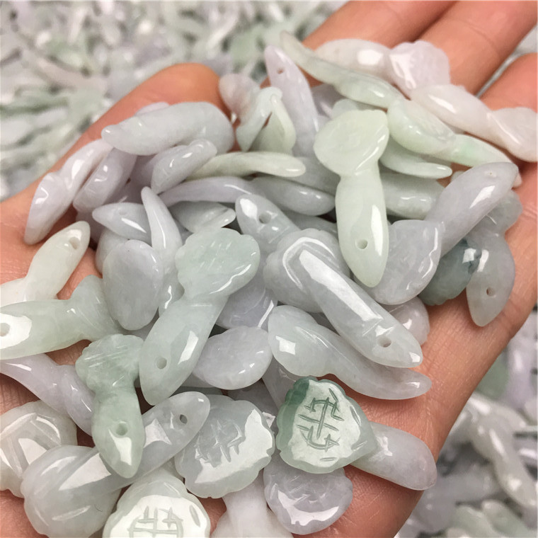 四会玉城小如意棒缅甸翡翠a货玉石散件小配饰玉器工艺品批发