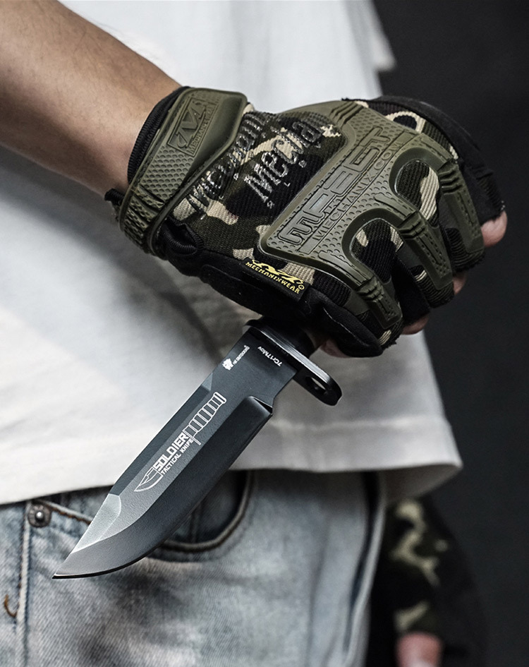 汉道户外直刀老兵防身军工刀生存刀野外求生军刀随身小刀战术刀具