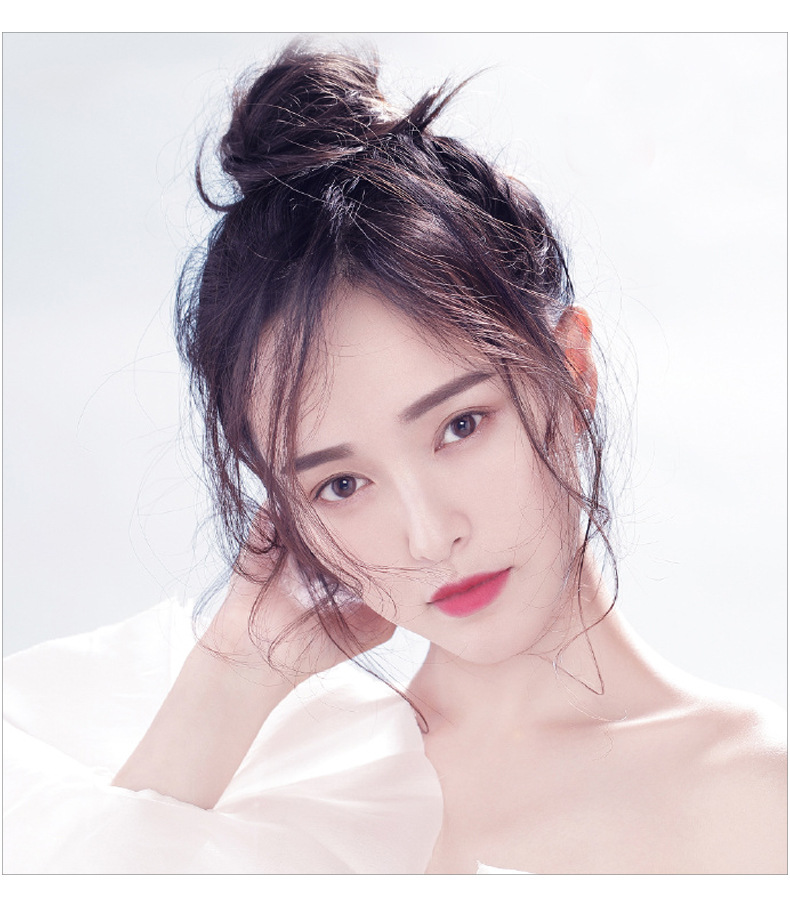 龙须刘海假发 两侧假刘海真发假发片 八字中分隐形空气卷刘海假发