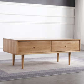 厂家供应全实木茶几日式云端白橡木咖啡桌北欧小户型客厅原木茶台