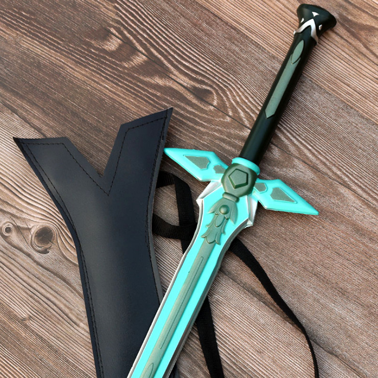 刀剑神域武器剑桐人黑剑阐释者小号pu橡胶仿真发泡刀剑带皮鞘批发