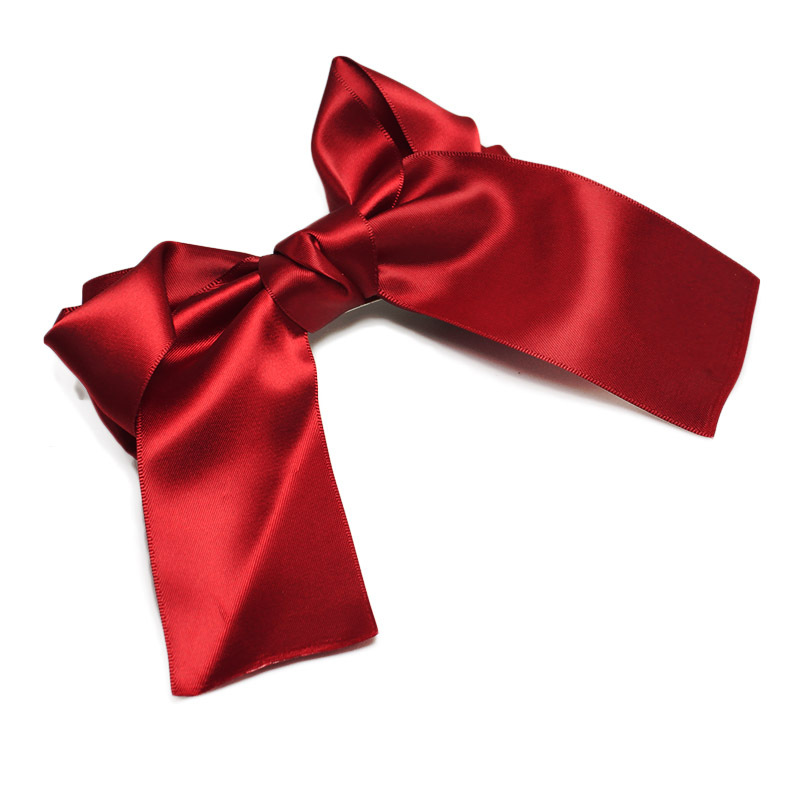 韩国发饰手工长丝带飘带蝴蝶结发夹韩版超大蝴蝶结弹簧夹厂家直销