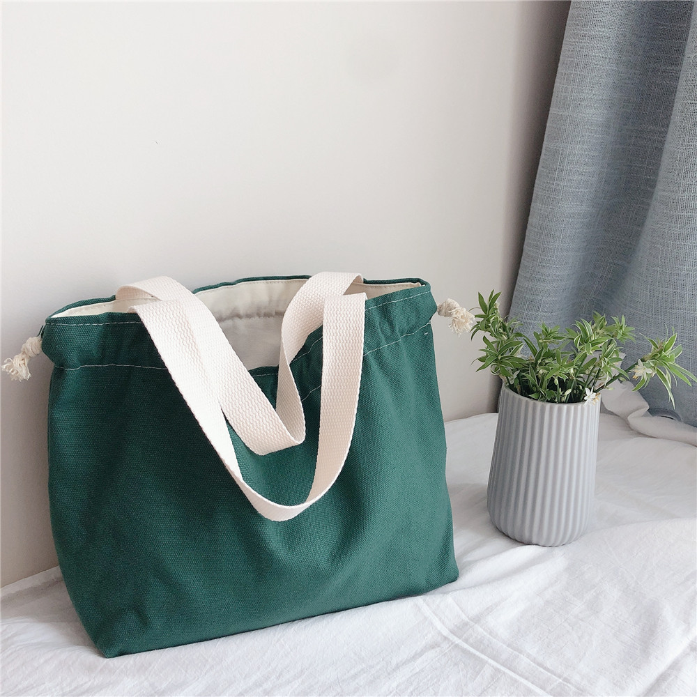 【归蝶布包】手提小布包纯色布袋包小拎包抽绳帆布厚实文艺糖果色