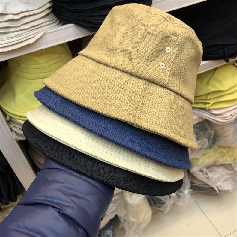 2020春季新款纯棉渔夫帽日系口袋小个性百搭盆帽夏短檐防晒遮阳帽