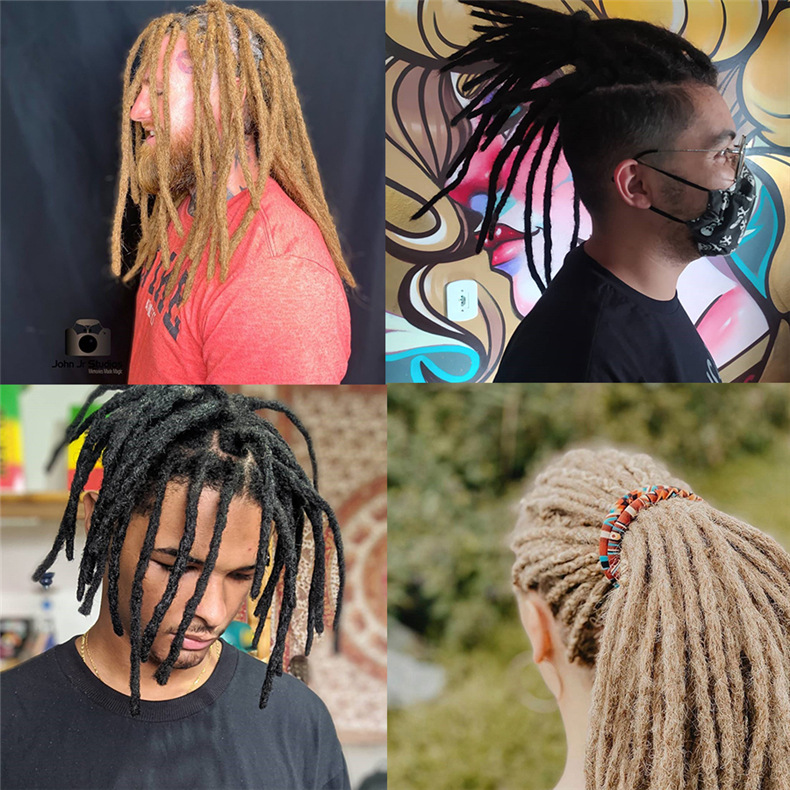 跨境假发人发粗发曲发脏辫dread lock欧美非洲假发雷鬼辫人发脏辫