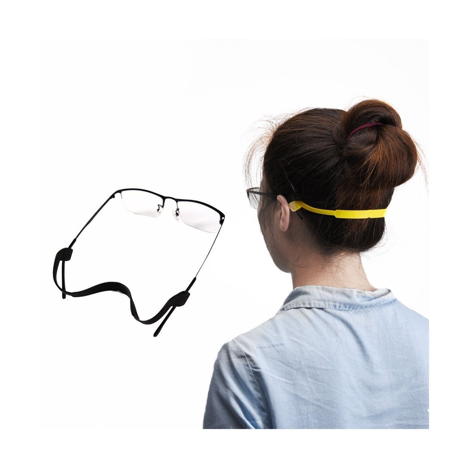 硅胶眼镜绳 儿童成人运动硅胶带 宽型防滑弹力绳 眼镜配件