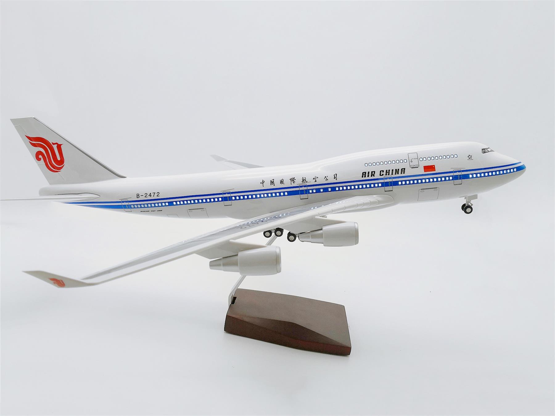 波音747400中国国际航空带led电控灯光起落架民航客机模型礼品