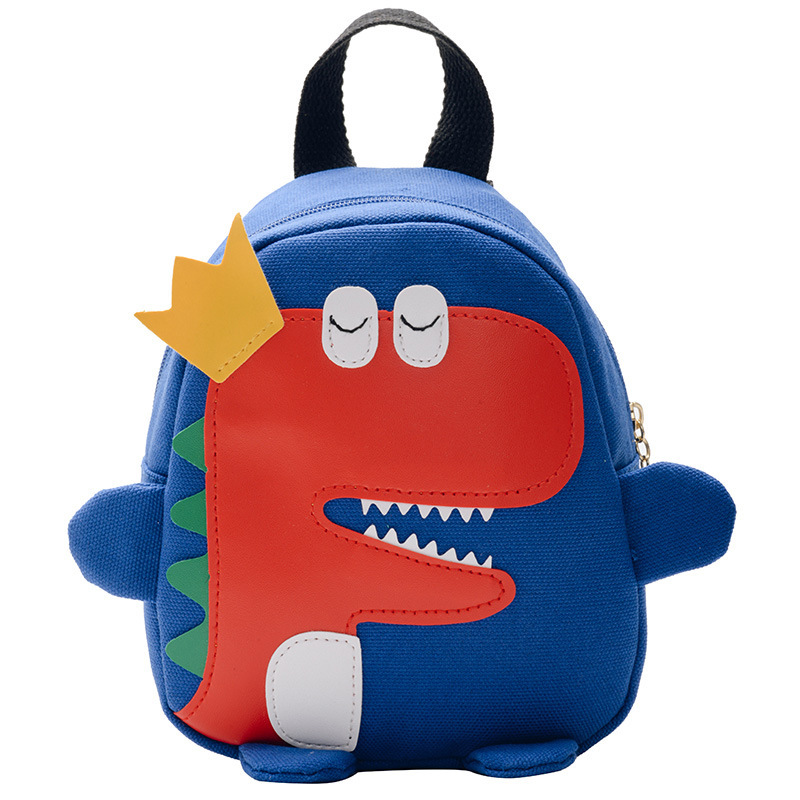 Korean Style New Kindergarten Children's Backpack 2023 Summer Hot Sale Cute Little Dinosaur Canvas Schoolbag Fashionable Bag