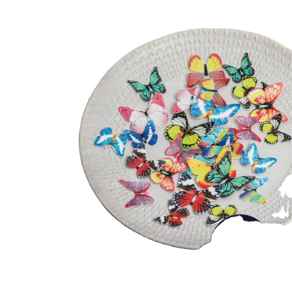 厨酷可食用蛋糕装饰糯米纸蝴蝶40只小蝴蝶威化纸烘焙菜品美化装饰