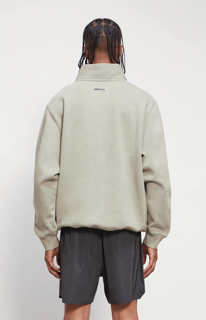 fog fear of god essentials 半拉链字母圆领卫衣 高街sweatshirt