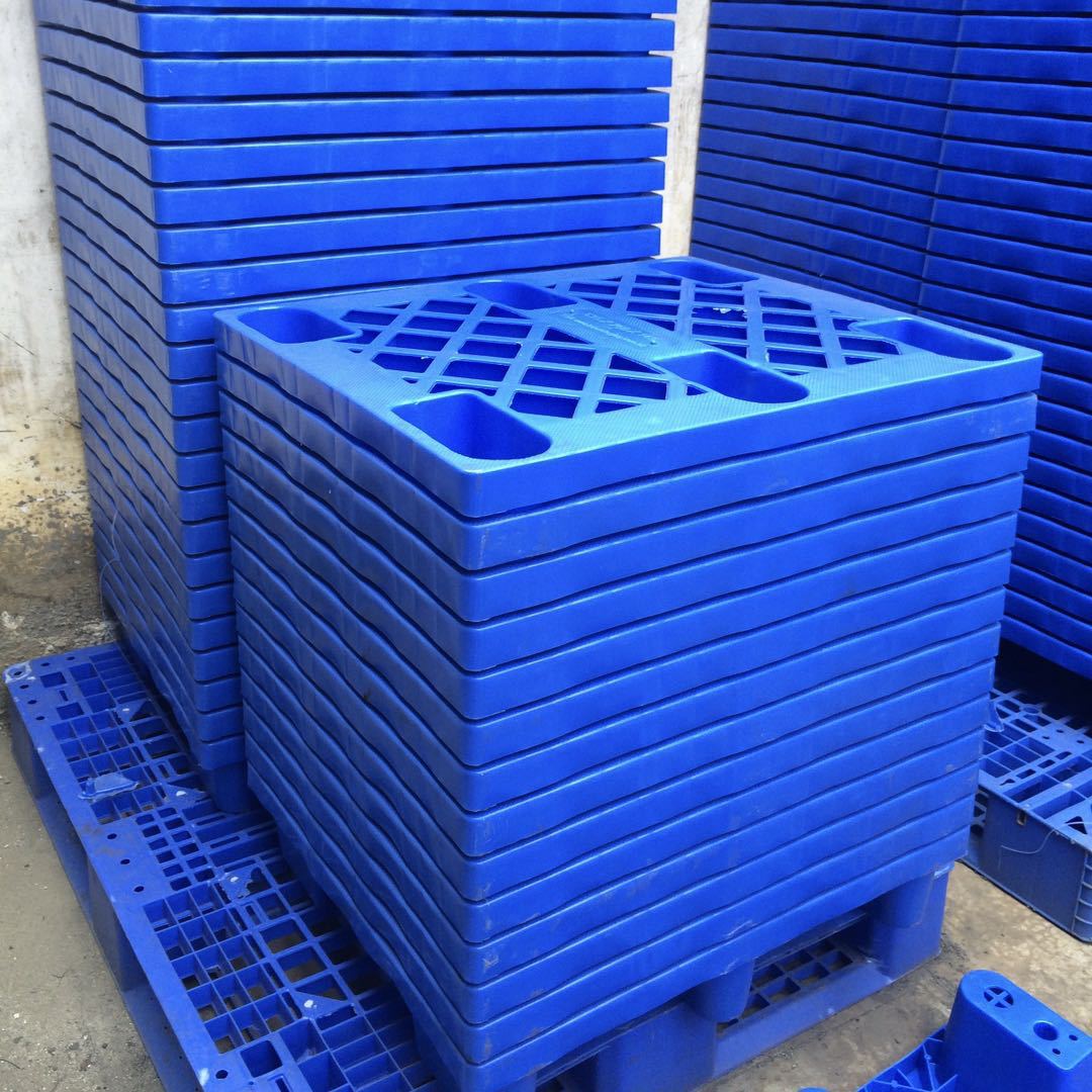 新料加厚塑胶卡板 蓝色六脚型卡板 仓库防潮塑料卡板730*630*140