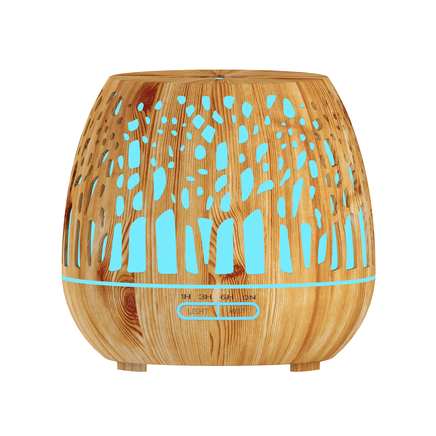 WiFi Smart Graffiti 400ml Wood Grain Forest Aroma Diffuser Hollow Humidifier Support Multiple System Connection