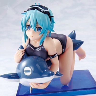 刀剑神域 chara-ani 电击文库 亚丝娜 诗乃 莉法 泳装手办模型