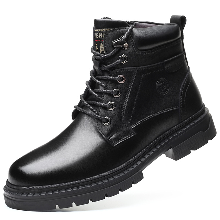 2021 New Fashion Warm Keeping Business Men's Shoes Fur Integrated Comfortable High-Top Shoes Fleece-lined Thick Soft Soled Dr. Martens Boots