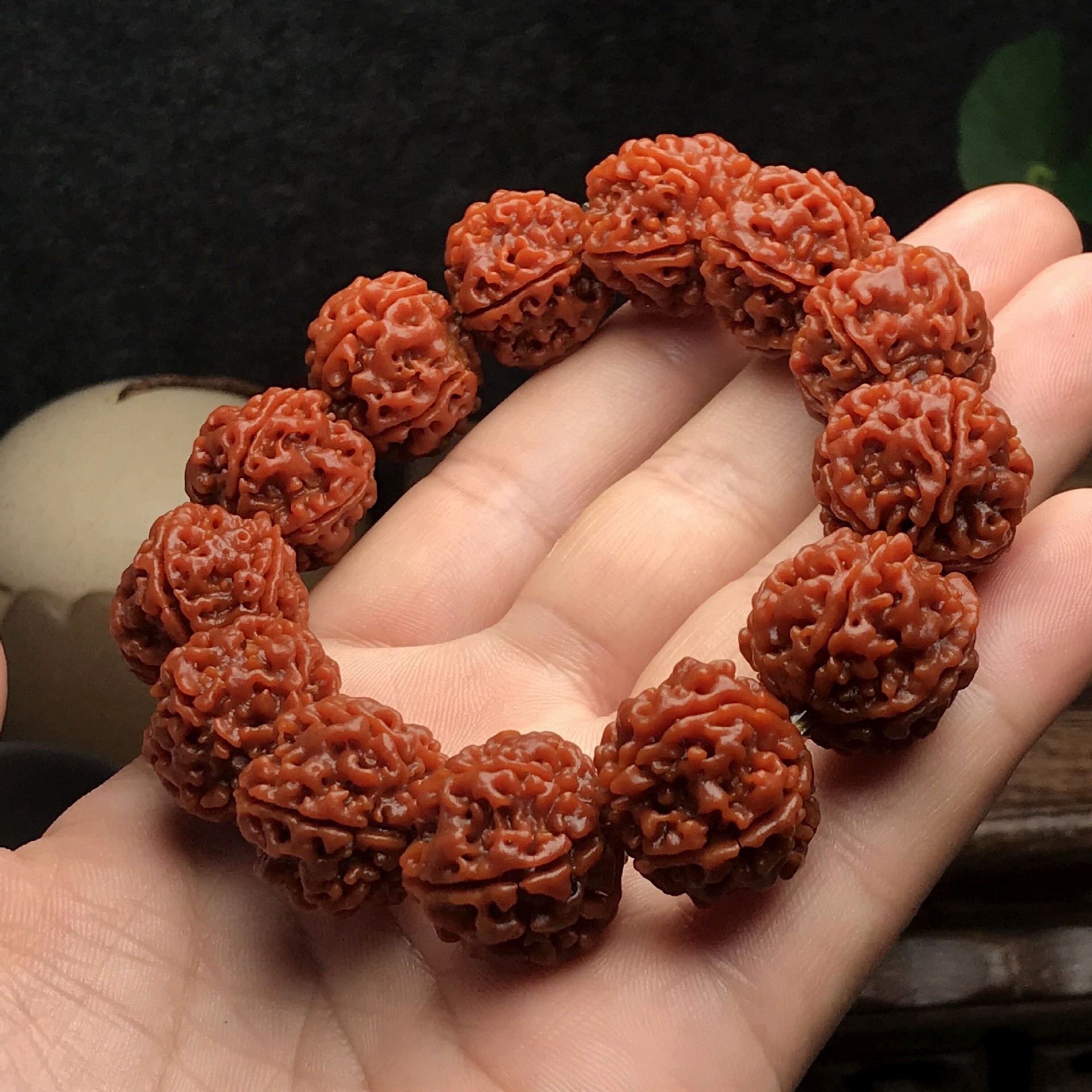 厂家批发一手货源 机刷包浆金刚 玉化红皮五瓣尼泊尔大金刚菩提