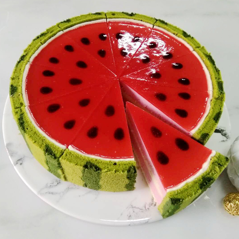 斓可西瓜慕斯冷冻蛋糕冰皮雪媚娘面包诱惑下午茶歇咖啡馆慕斯甜品